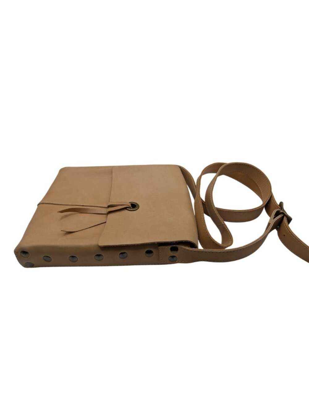 Hobo International Leather Tan Crossbody Bag With Grommet Detailing & Adjustable - Picture 5 of 12